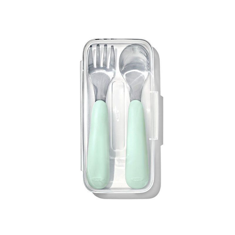 OXO Tot オクソートット ケース付 フォーク&スプーンセット - オパール