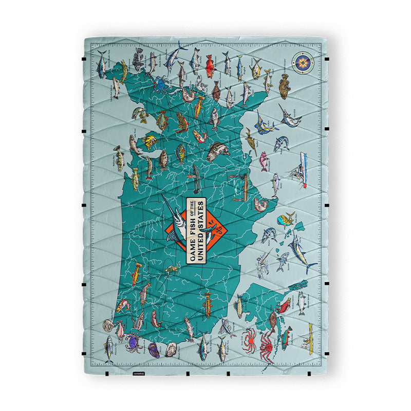 GAME FISH MAP PUFFER BLANKET