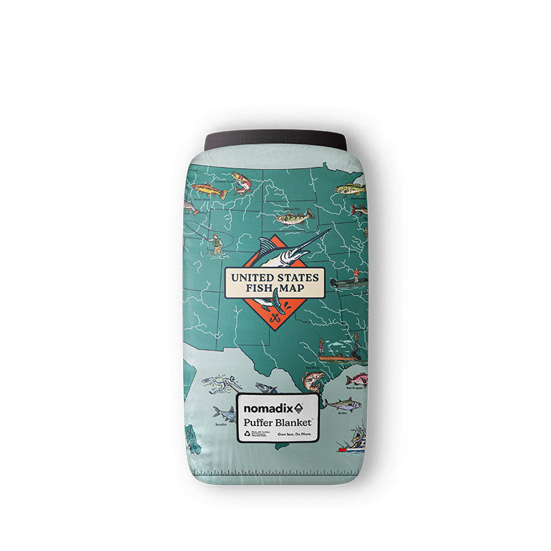 GAME FISH MAP PUFFER BLANKET