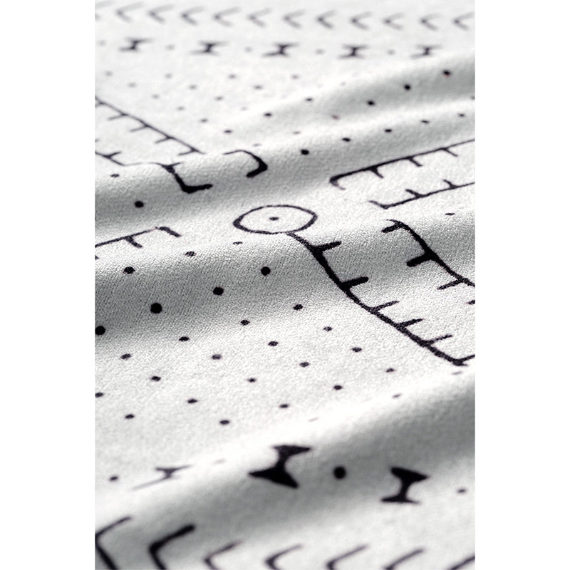 MUD CLOTH WHITE FITNESS TOWEL