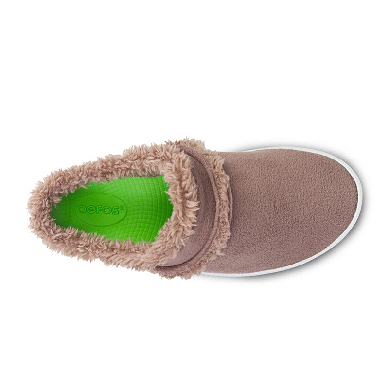 OOFOS WOMENS OOcoozie Mule - White/Chocolate ウーフォス ウィメンズ ウークージー ミュール ホワイトチョコレート リカバリーサンダル