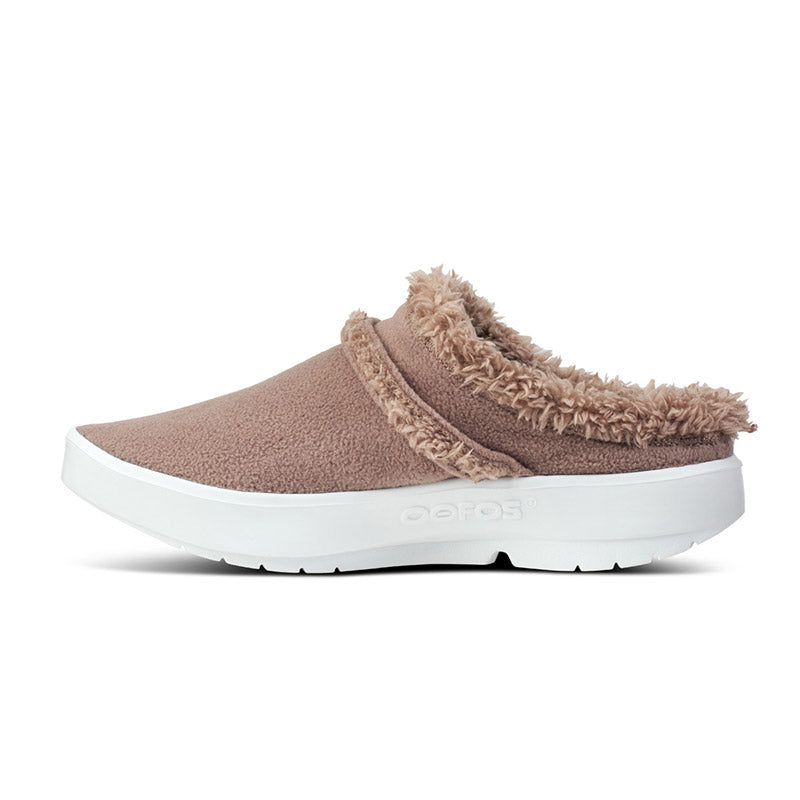 OOFOS WOMENS OOcoozie Mule - White/Chocolate ウーフォス ウィメンズ ウークージー ミュール ホワイトチョコレート リカバリーサンダル