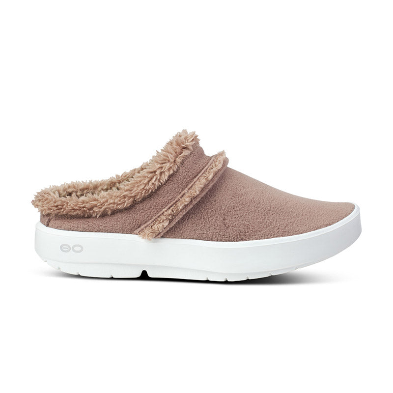 OOFOS WOMENS OOcoozie Mule - White/Chocolate ウーフォス ウィメンズ ウークージー ミュール ホワイトチョコレート リカバリーサンダル