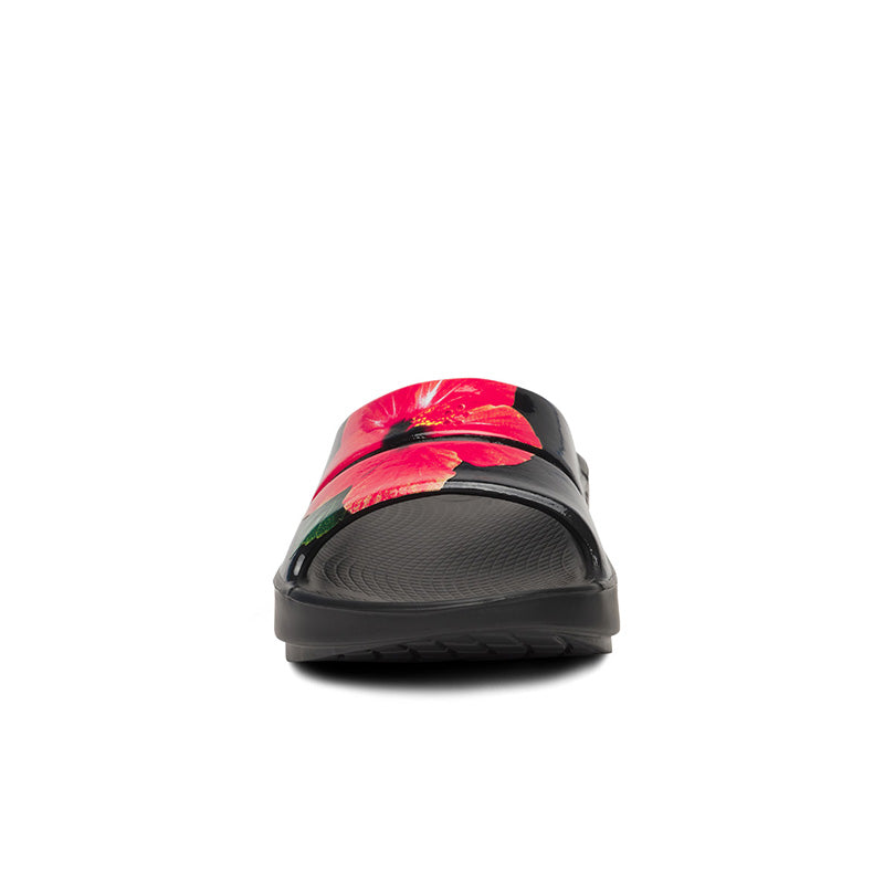 OOFOS WOMEN OOahh Limited - Pop Hibiscus ウーフォス ウーアー リミテッド ポップハイビスカス リカバリーサンダル