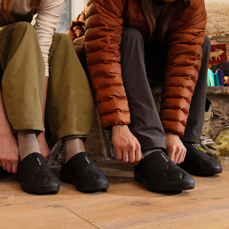 OOFOS MENS OOcOOzie Mule Black/Black ウーフォス メンズ ウークージー ミュール ブラック リカバリーサンダル