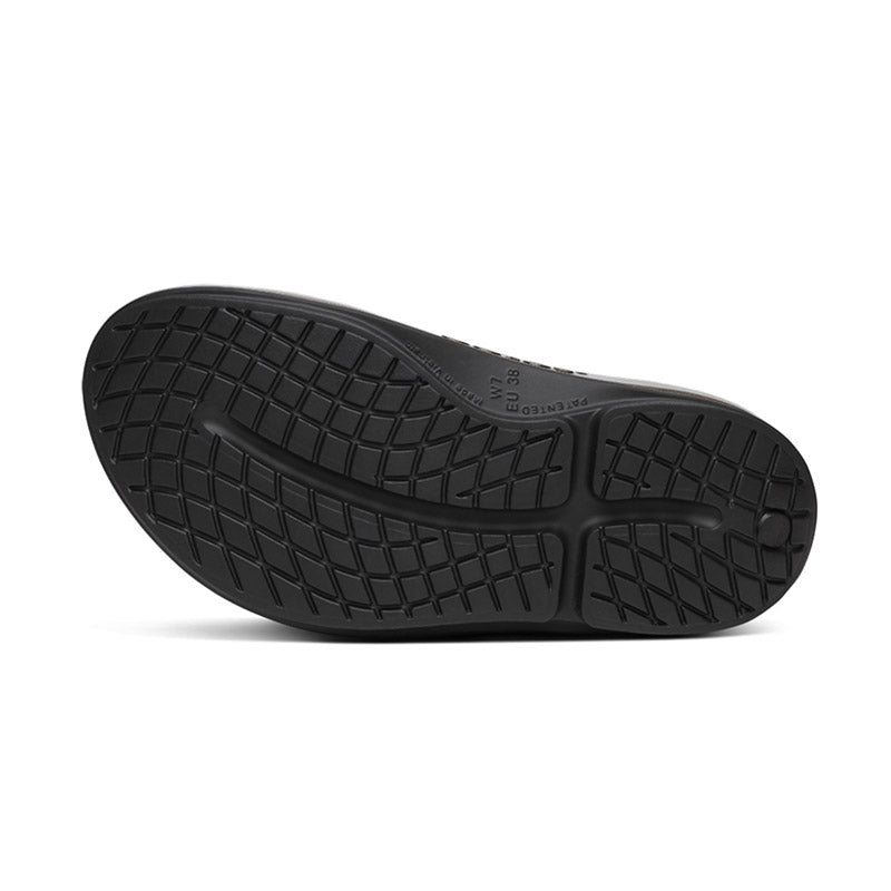 OOFOS OOmega OOahh Luxe - Titanium Mirror ウーフォス ウーメガウーアールクス チタニウムミラー リカバリーサンダル