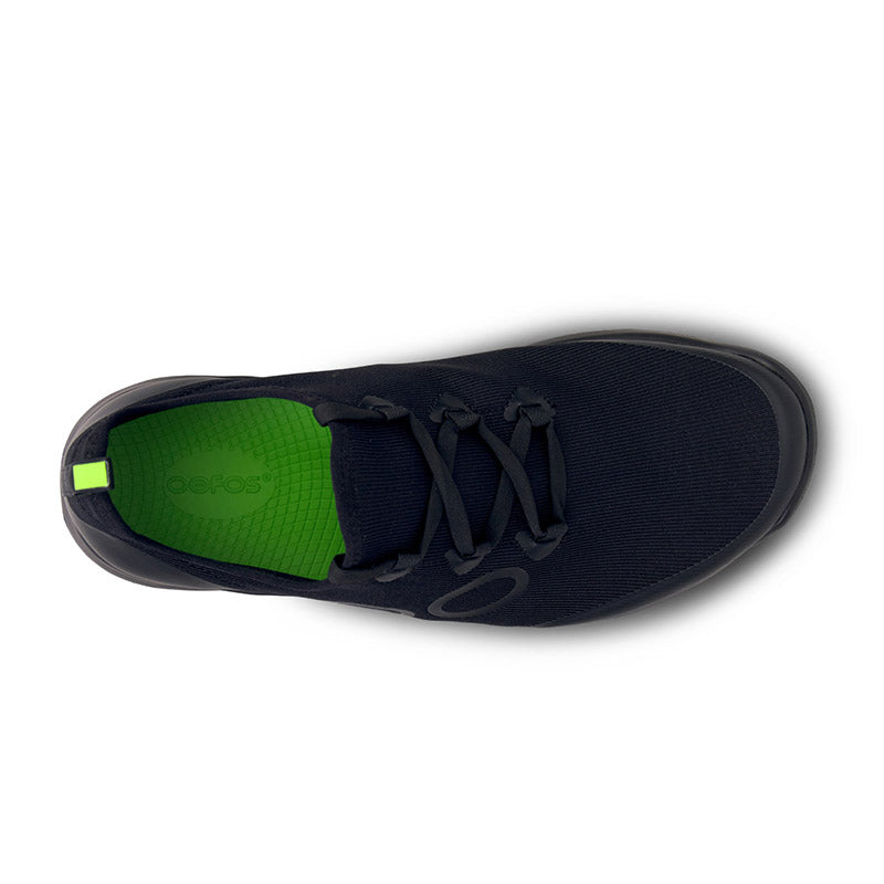 OOFOS MENS OOmg Sport Lace - Black/Black ウーフォス メンズ ウーエムジー スポーツ レース ブラック ブラック リカバリーシューズ