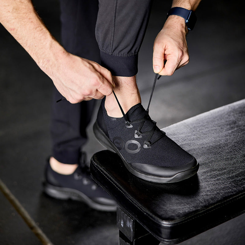 OOFOS MENS OOmg Sport Lace - Black/Black ウーフォス メンズ ウーエムジー スポーツ レース ブラック ブラック リカバリーシューズ