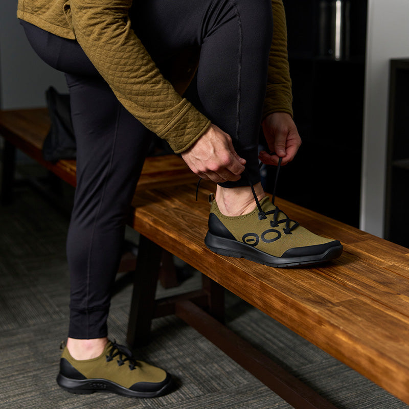 OOFOS MENS OOmg Sport Lace - Black/Tactical Green ウーフォス メンズ ウーエムジー スポーツ レース ブラック タクティカルグリーン リカバリーシューズ