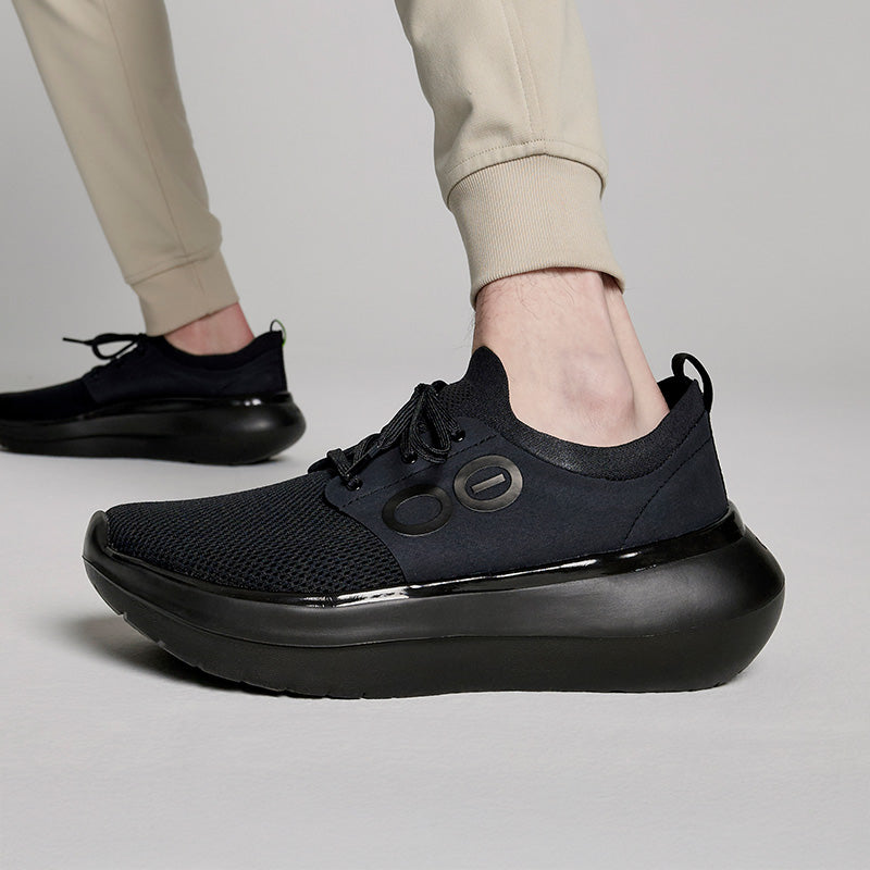 OOFOS MENS OOmy Stride -Black/Black ウーフォス メンズ ウーマイ ストライド ブラック ブラック リカバリーシューズ
