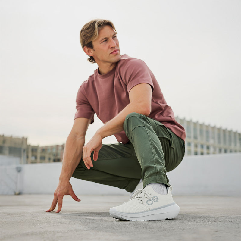 OOFOS MENS OOmy Stride -White/White ウーフォス メンズ ウーマイ ストライド ホワイト ホワイト リカバリーシューズ