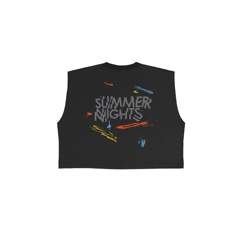 W ORTank Cropped - Summer Nights - Black - WOMENS