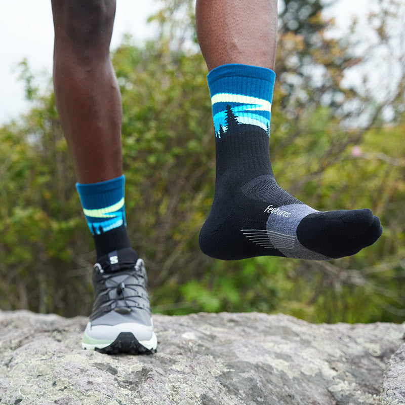 TRAIL MAX CUSHION MINI CREW - Blue Aurora  フィーチャーズ  クルー丈 トレイル ソックス ブルーオーロラ