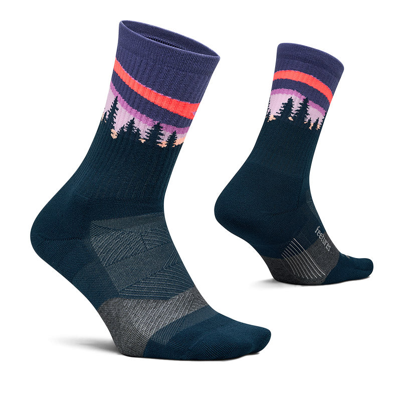 TRAIL MAX CUSHION MINI CREW - Purple Aurora  フィーチャーズ  クルー丈 トレイル ソックス パープルオーロラ