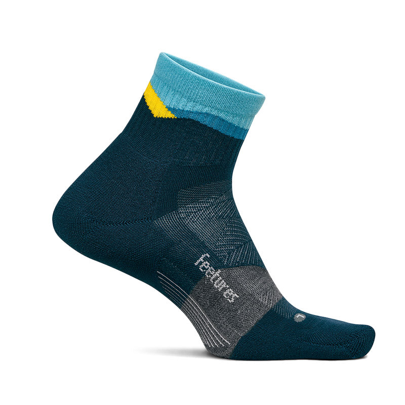 Feetures TRAIL MAX CUSHION QUARTER - Mountain High Blue フィーチャーズ  ショート丈 トレイル ソックス  マウンテンハイブルー