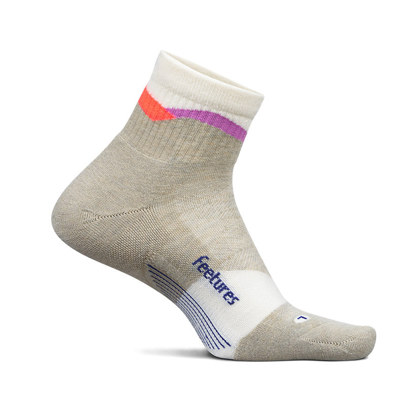 Feetures TRAIL MAX CUSHION QUARTER - Mountain High Cream フィーチャーズ  ショート丈 トレイル ソックス  マウンテンハイクリーム