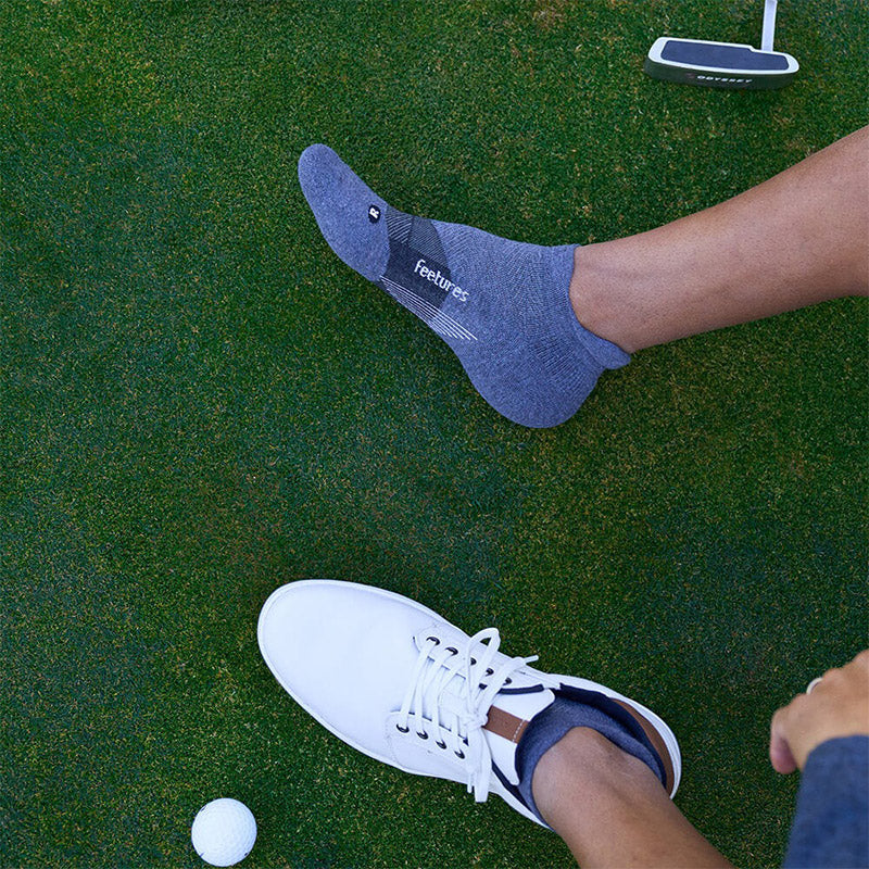 Feetures GOLF MAX CUSHION NO SHOW TAB - Gray フィーチャーズ アンクル丈 ゴルフ ソックス グレー