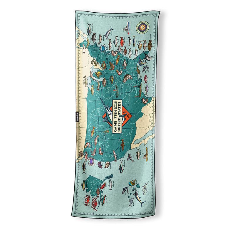 GAME FISH MAP TOWEL
