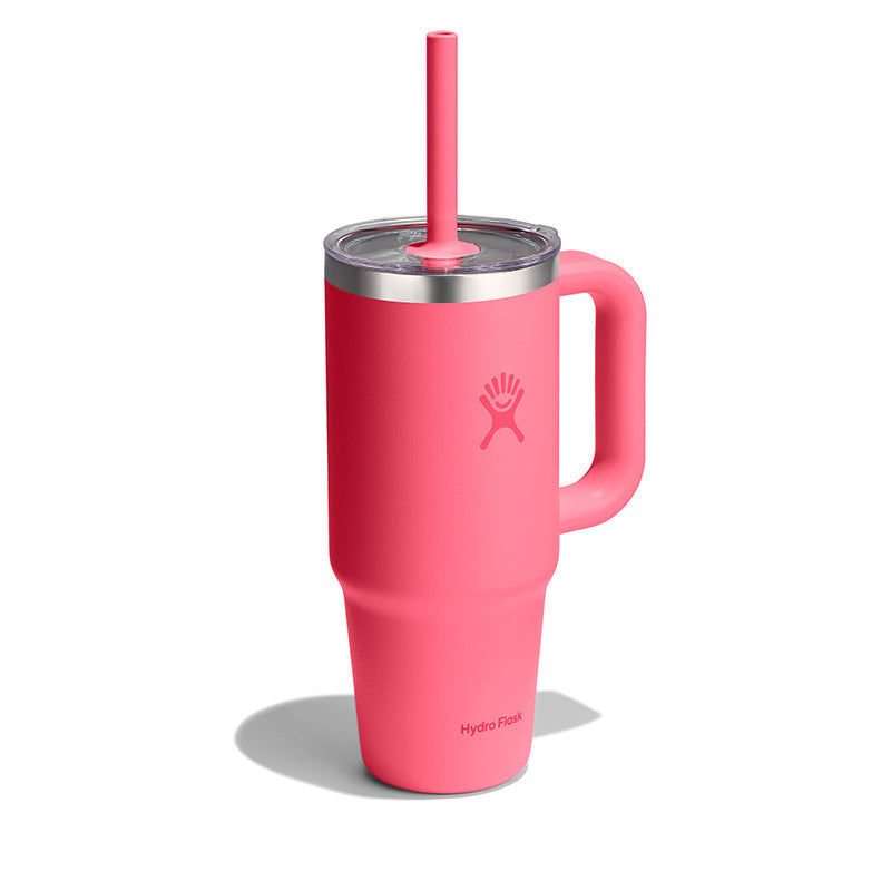 【日本未発売色】Hydro Flask 24oz グリマーピンク ストロー付 HydroFlask 24 oz Travel Tumbler Clear Lid ハイドロフラスク 24