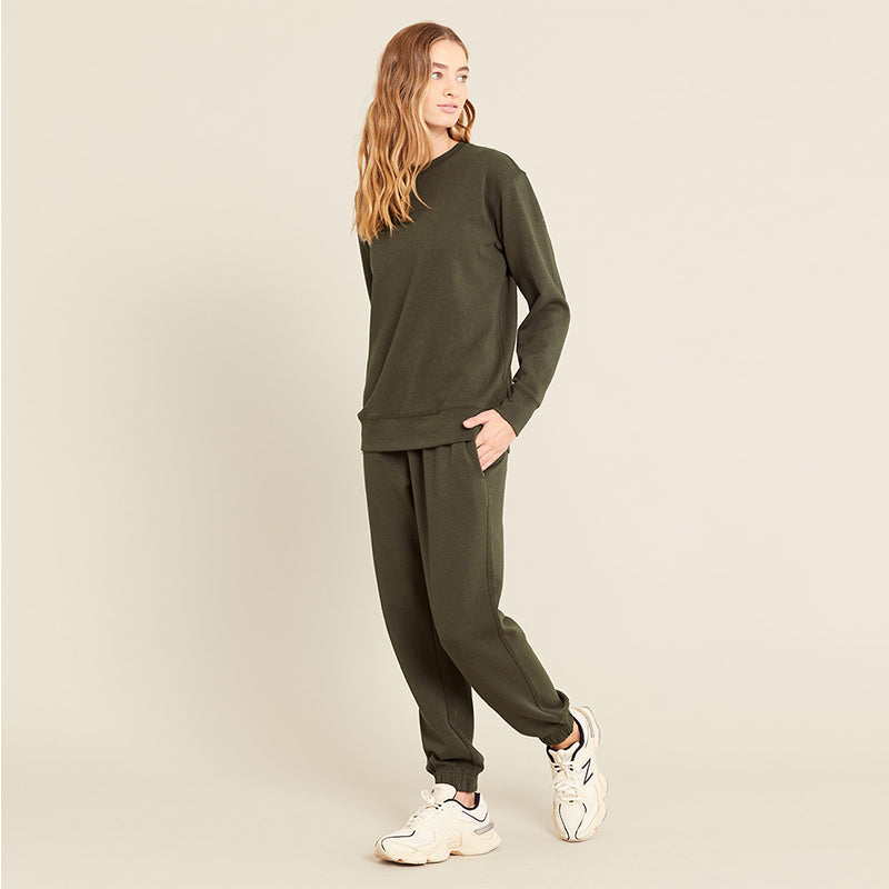 ユニセックス クルーネックセーター＆カフスウェットパンツセット