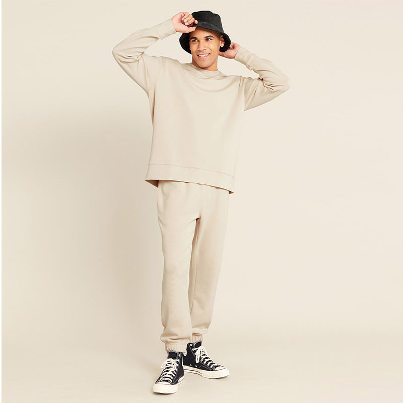 ユニセックス クルーネックセーター＆カフスウェットパンツセット