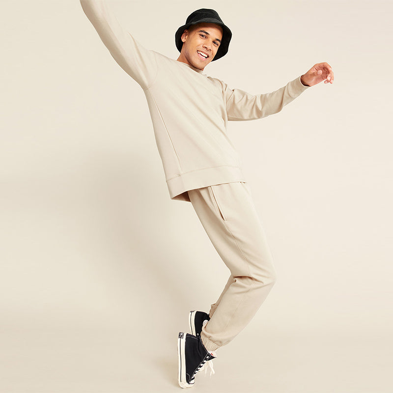 ユニセックス クルーネックセーター＆カフスウェットパンツセット