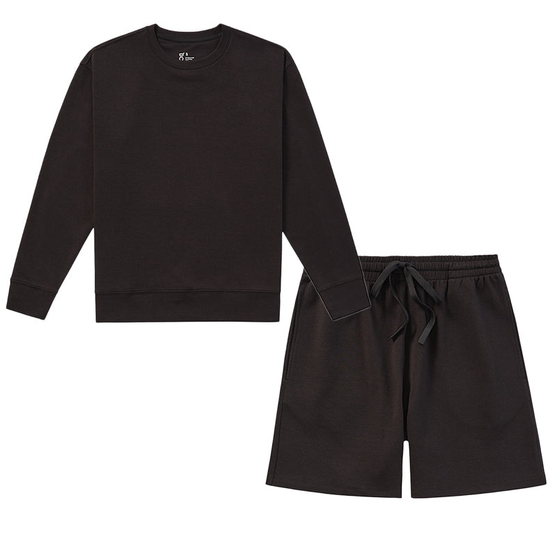 ユニセックス クルーネックセーター＆スウェットショートセット