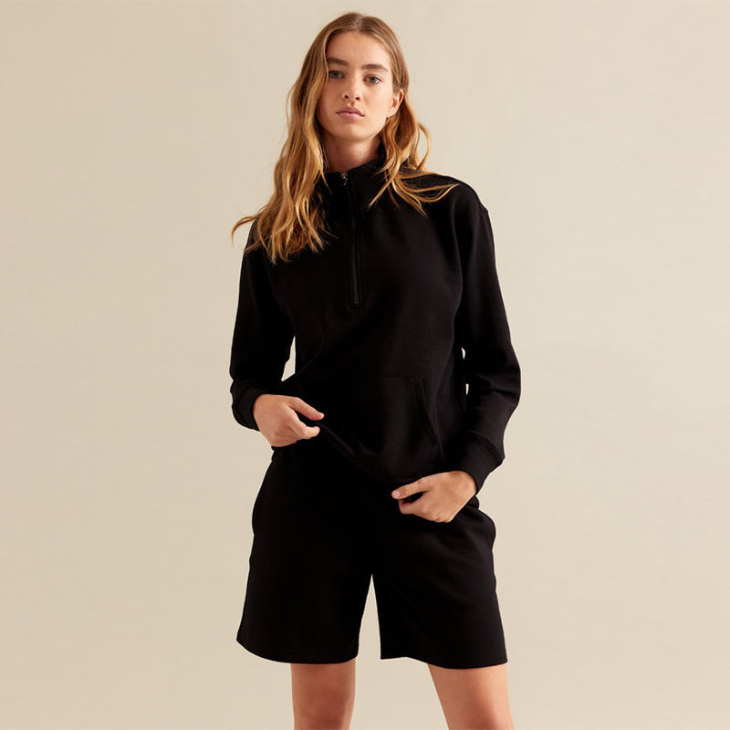 ユニセックス クウォータージップセーター＆スウェットショートセット