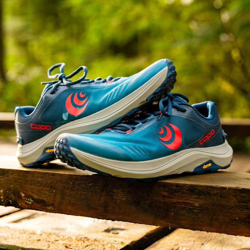 Topo Athletic MT-5 - Blue/Red - MENSトポアスレチック エムティー5 メンズ トレイルランニングシューズ