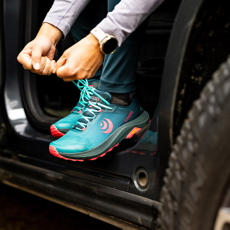 Topo Athletic MT-5 - Emerald/Pink - WOMENSトポアスレチック エムティー5 ウィメンズ トレイルランニングシューズ