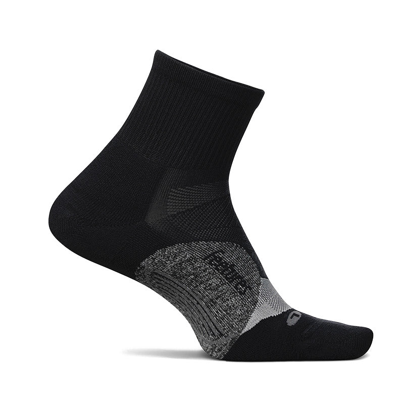 Feetures ELITE LIGHT CUSHION QUARTER - Black フィーチャーズ ショート丈 ランニングソックス ブラック