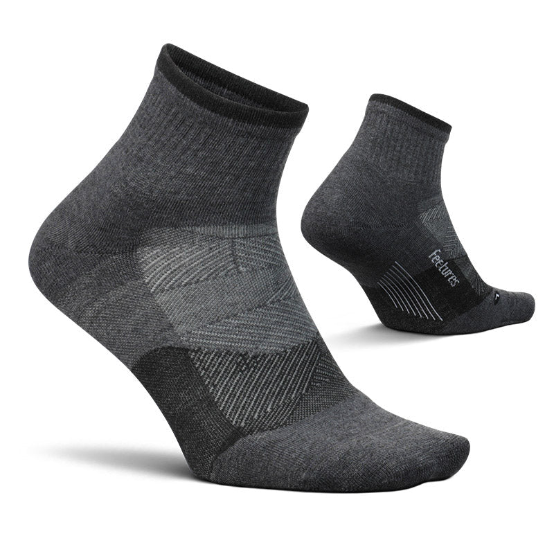 Feetures TRAIL MAX CUSHION QUARTER - Gray フィーチャーズ  ショート丈 トレイル ソックス グレー