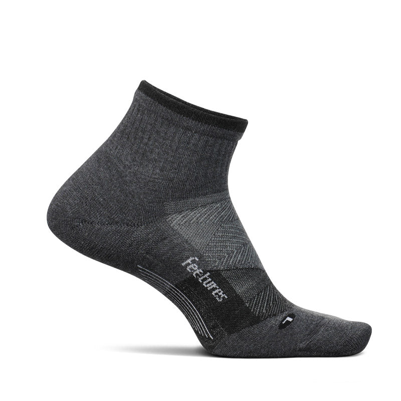 Feetures TRAIL MAX CUSHION QUARTER - Gray フィーチャーズ  ショート丈 トレイル ソックス グレー
