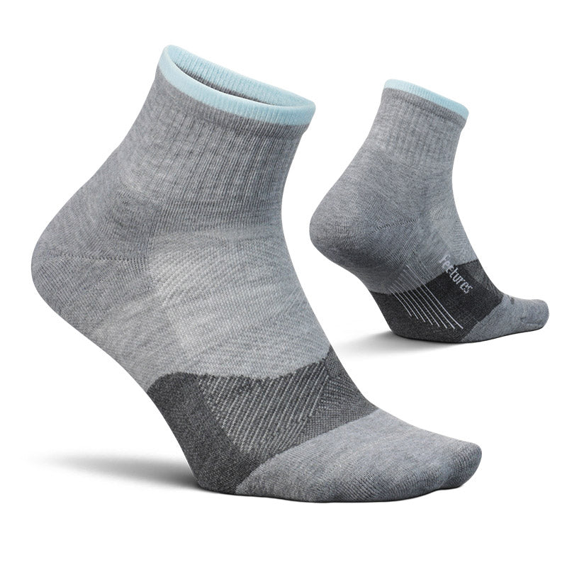 Feetures TRAIL MAX CUSHION QUARTER - Light Gray フィーチャーズ  ショート丈 トレイル ソックス ライトグレー