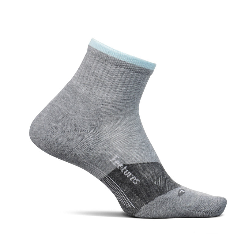 Feetures TRAIL MAX CUSHION QUARTER - Light Gray フィーチャーズ  ショート丈 トレイル ソックス ライトグレー