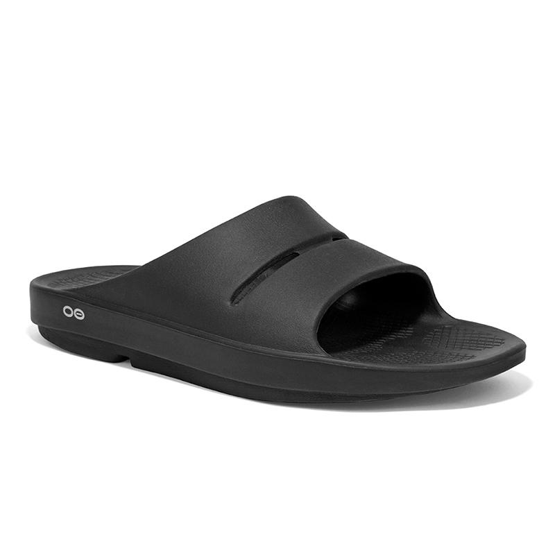 OOFOS OOahh - Black ウーフォス ウーアー ブラック リカバリーサンダル
