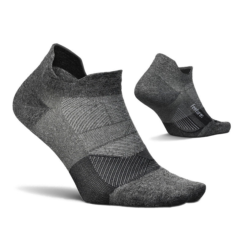 Feetures ELITE ULTRA LIGHT NO SHOW TAB - Gray フィーチャーズ アンクル丈 ランニングソックス グレー