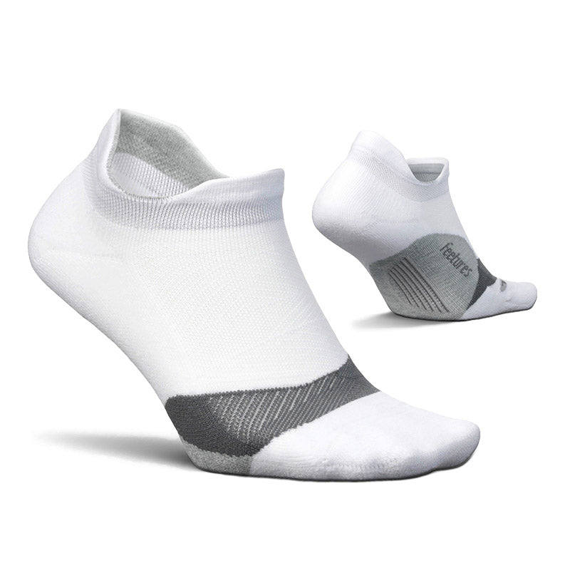 Feetures ELITE LIGHT CUSHION NO SHOW TAB - White フィーチャーズ アンクル丈 ランニングソックス ホワイト