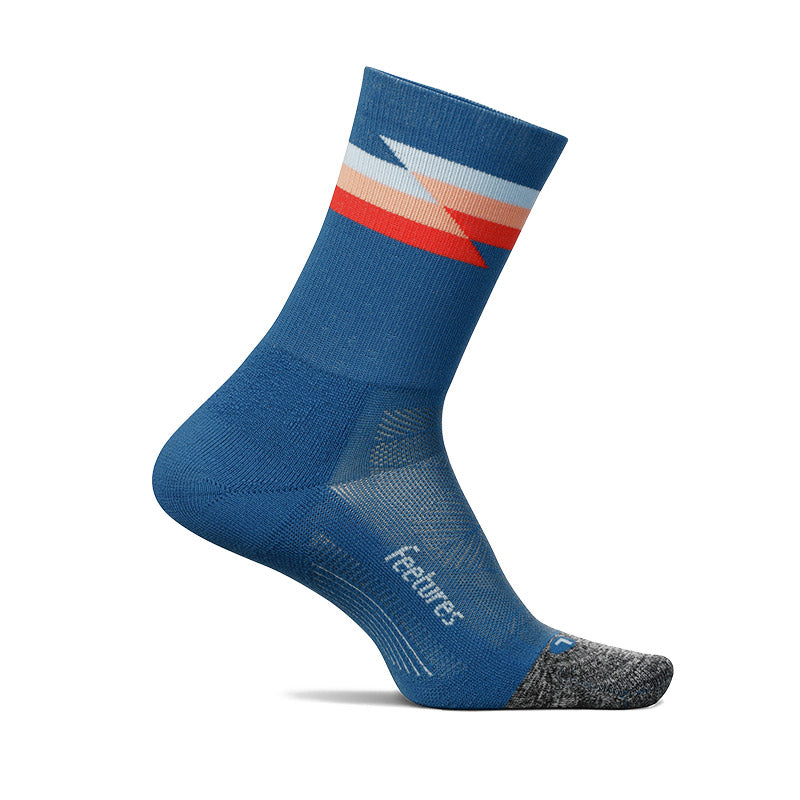 Feetures ELITE LIGHT CUSHION MINI CREW - Synthwave Blue フィーチャーズ クルー丈 ランニングソックス シンスウェーブ ブルー