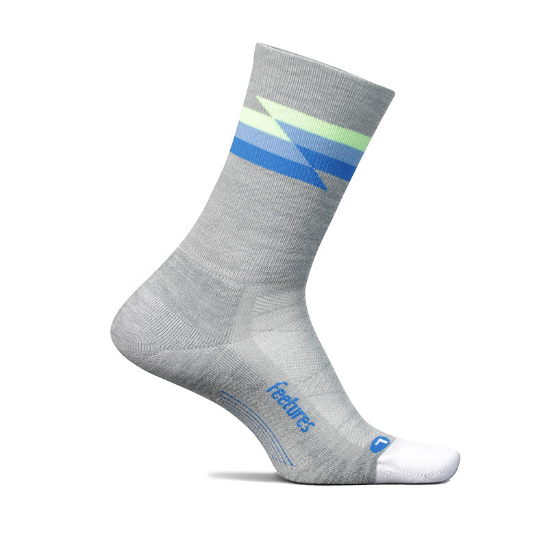 Feetures ELITE LIGHT CUSHION MINI CREW - Synthwave Gray フィーチャーズ クルー丈 ランニングソックス シンスウェーブ グレー