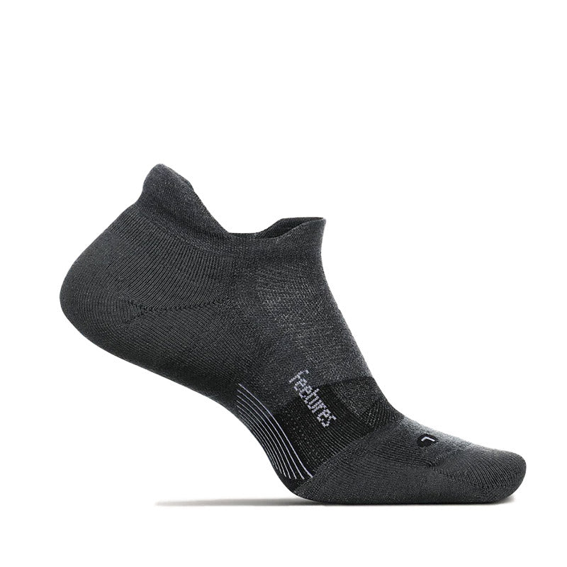 Feetures MERINO 10 MAX CUSHION NO SHOW TAB - Gray フィーチャーズ アンクル丈 ランニングソックス グレー
